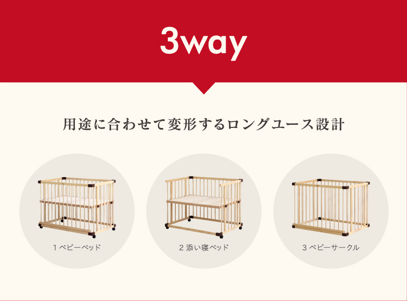 3way　用途に合わせて変形するロングユース設計