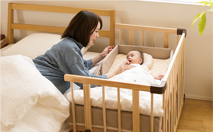 大人のベッドに付けて 添い寝 ができます